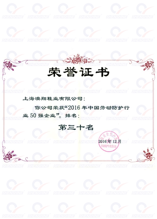 中國勞動防護行業50強企業